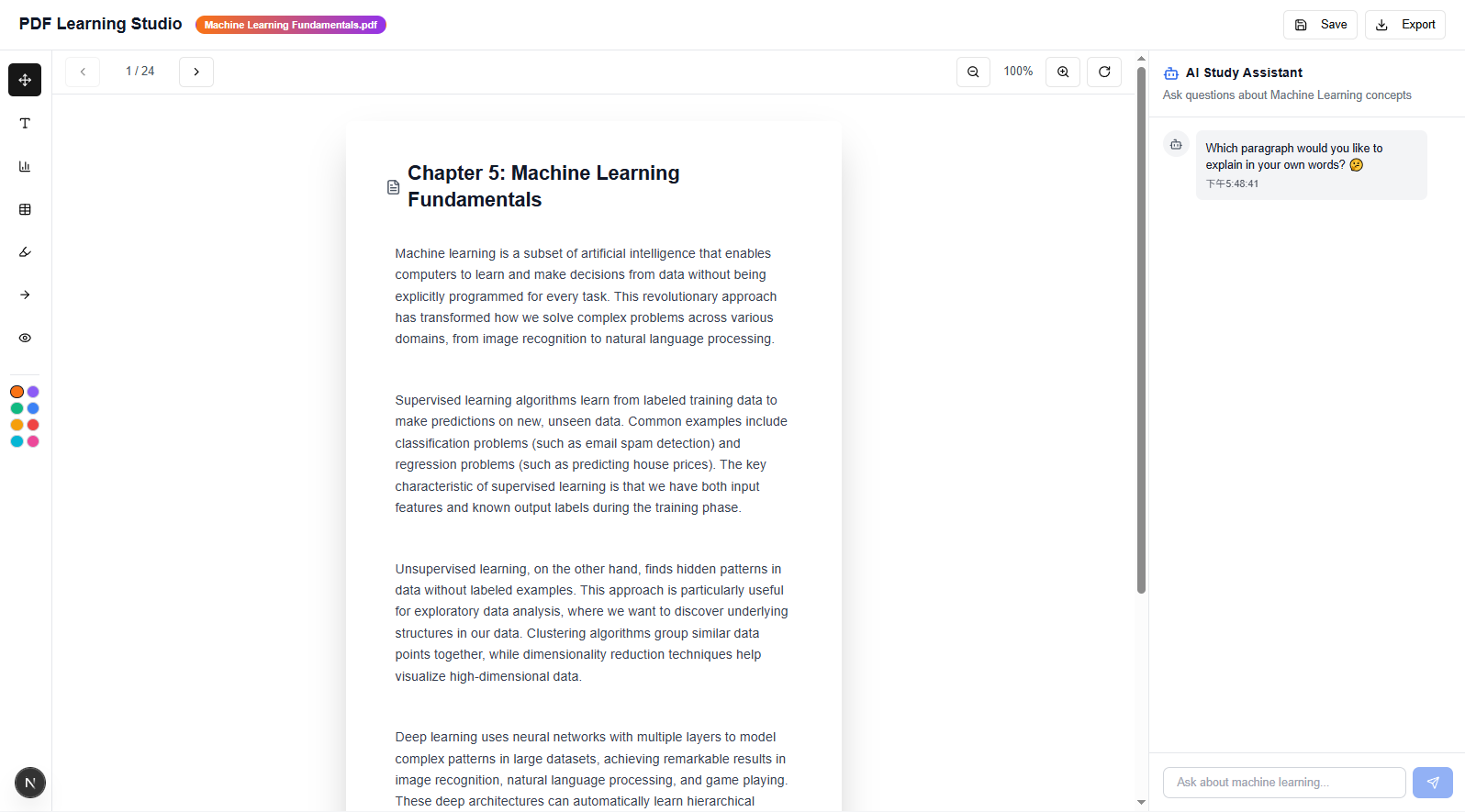 Traditional PDF viewer interface